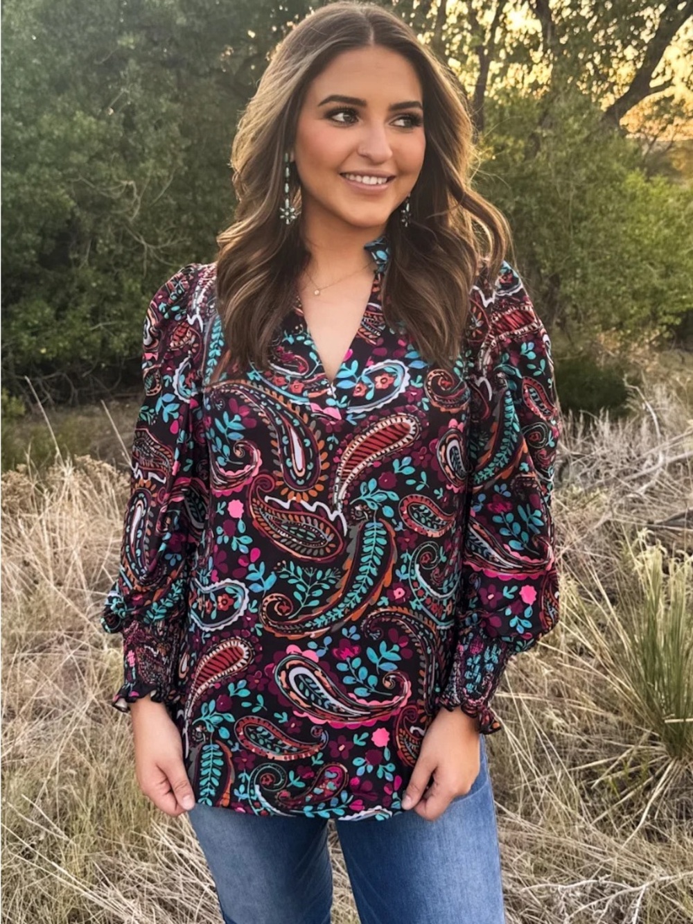 Wildberry Paisley Top - Picture 3 of 4